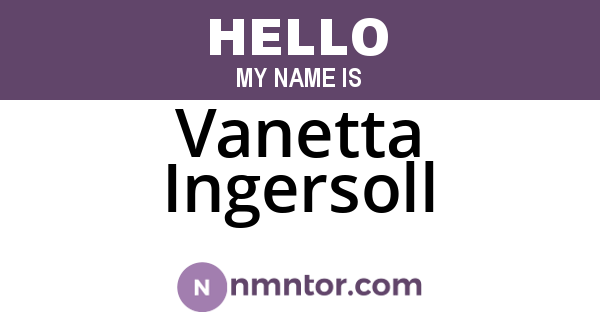 Vanetta Ingersoll