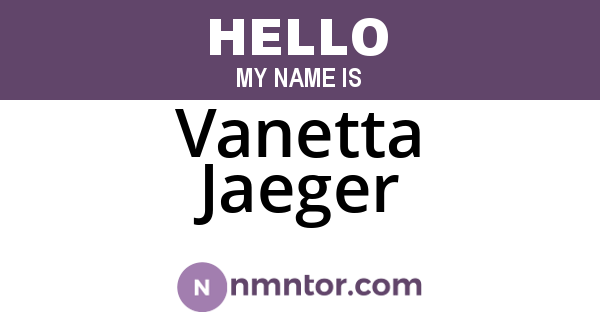 Vanetta Jaeger