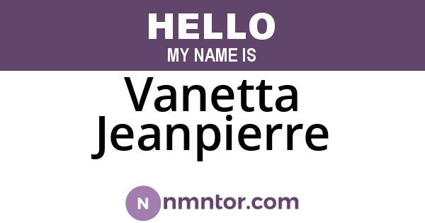Vanetta Jeanpierre