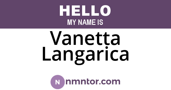 Vanetta Langarica