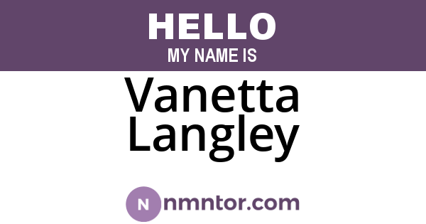 Vanetta Langley