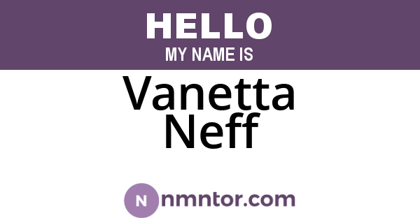 Vanetta Neff