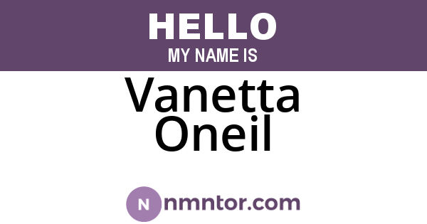 Vanetta Oneil