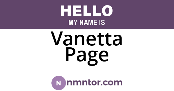 Vanetta Page