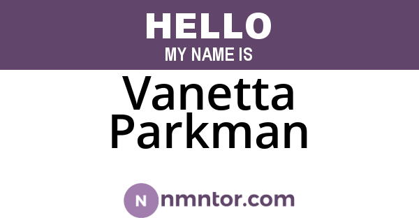 Vanetta Parkman