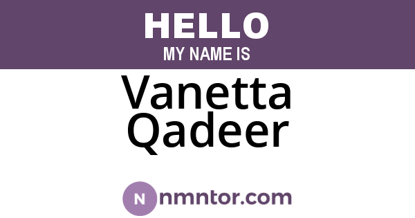 Vanetta Qadeer