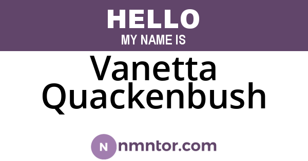 Vanetta Quackenbush