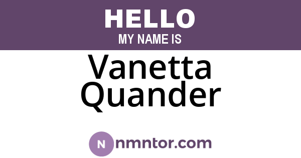 Vanetta Quander