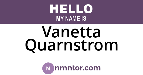 Vanetta Quarnstrom