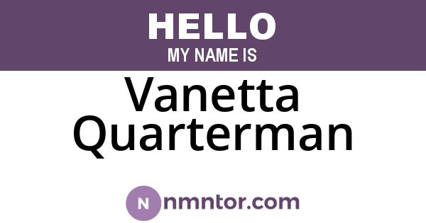 Vanetta Quarterman