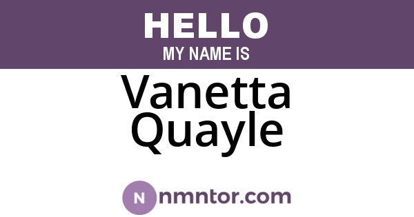 Vanetta Quayle