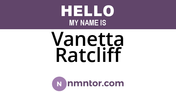 Vanetta Ratcliff