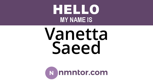 Vanetta Saeed