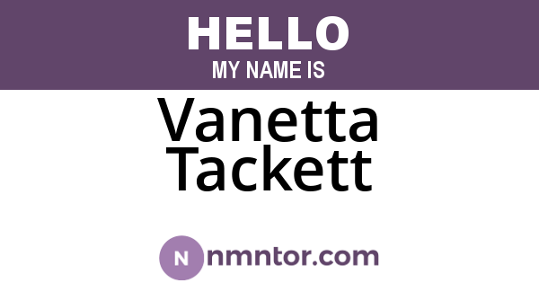 Vanetta Tackett