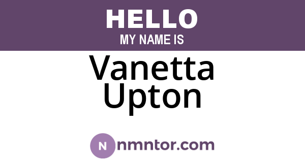 Vanetta Upton