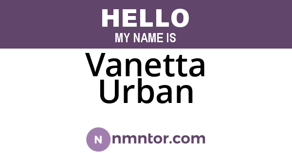 Vanetta Urban
