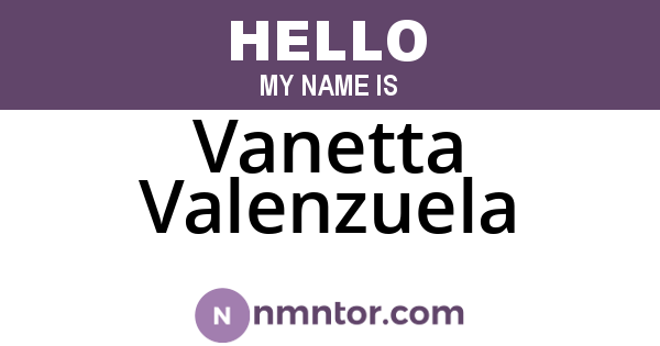 Vanetta Valenzuela