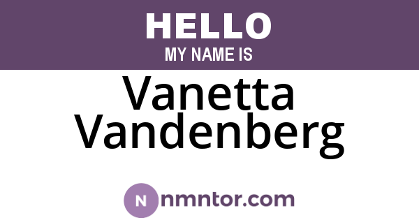 Vanetta Vandenberg