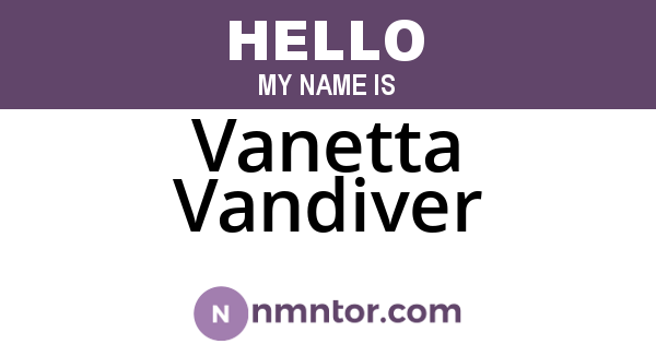 Vanetta Vandiver