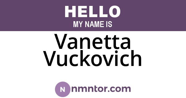 Vanetta Vuckovich