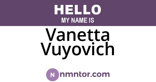 Vanetta Vuyovich