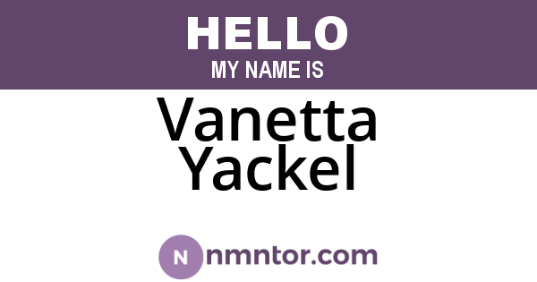 Vanetta Yackel