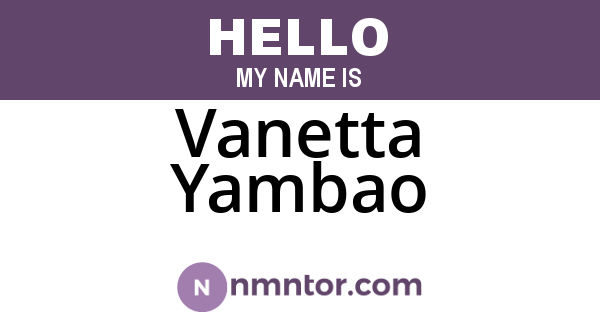 Vanetta Yambao