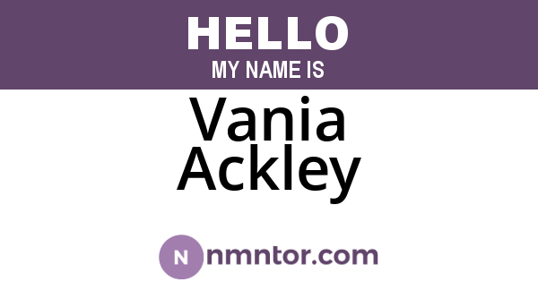 Vania Ackley