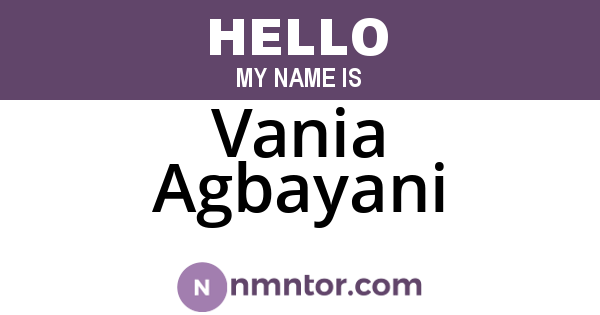 Vania Agbayani