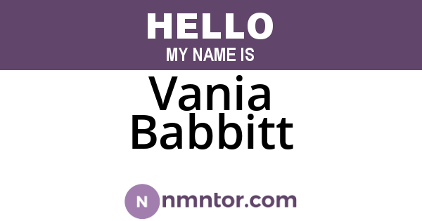 Vania Babbitt