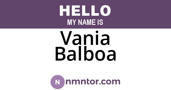 Vania Balboa