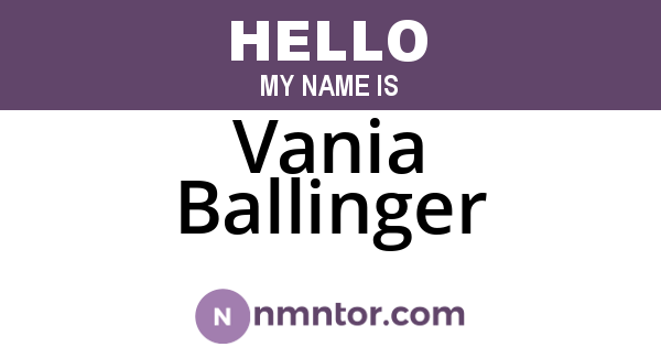 Vania Ballinger