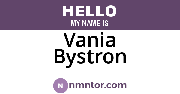Vania Bystron