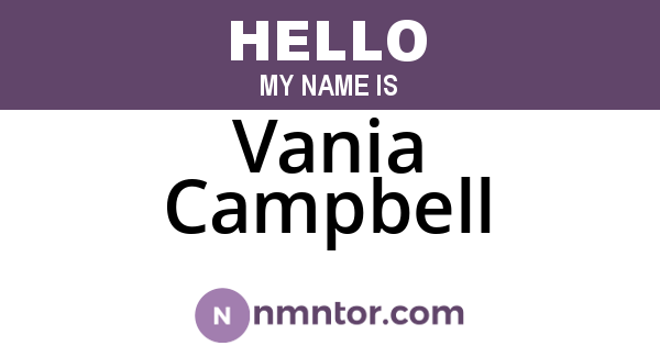 Vania Campbell