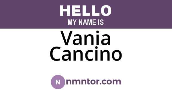 Vania Cancino