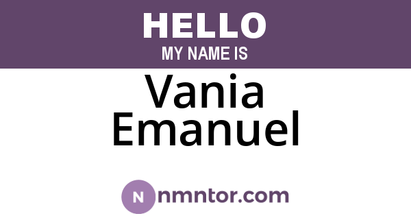 Vania Emanuel