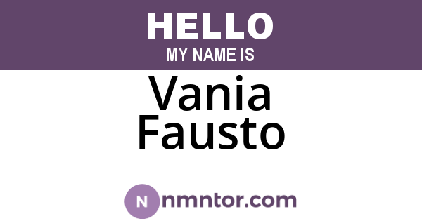 Vania Fausto