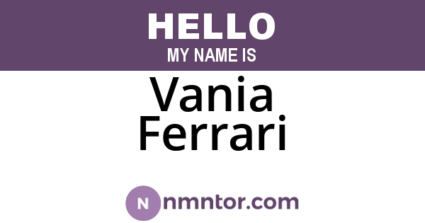 Vania Ferrari