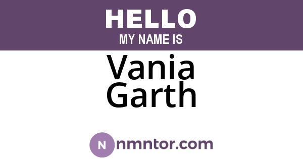Vania Garth