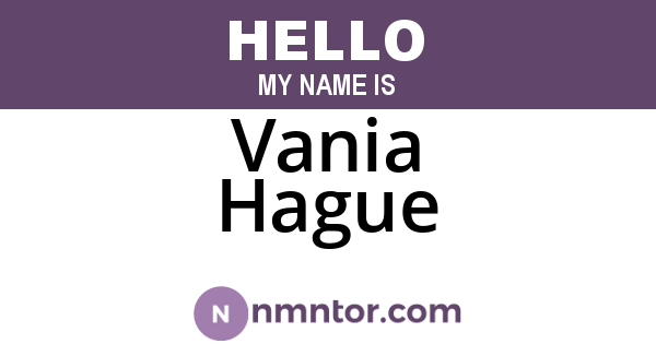 Vania Hague