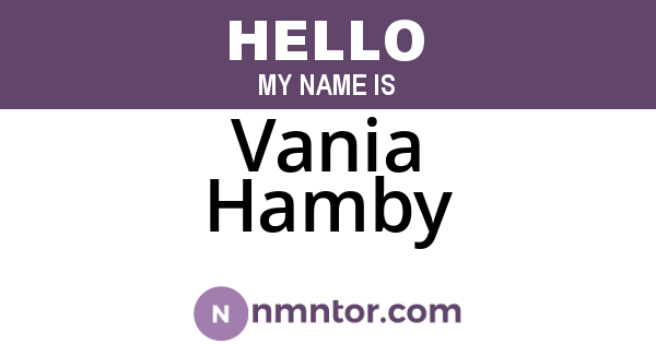 Vania Hamby