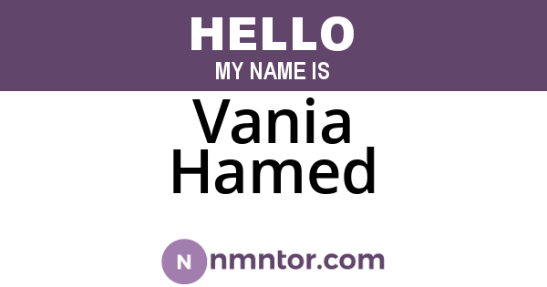 Vania Hamed
