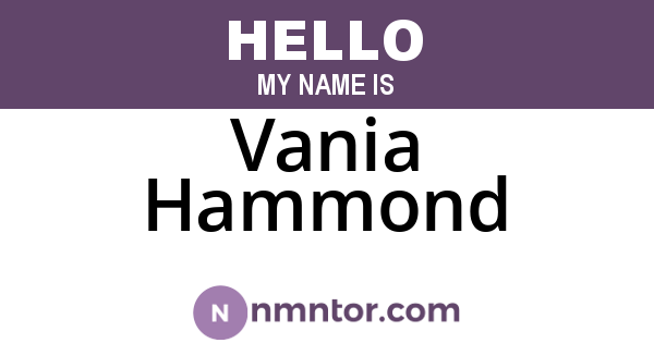 Vania Hammond