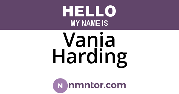 Vania Harding