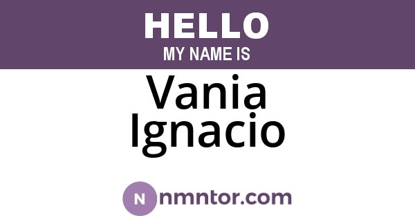 Vania Ignacio
