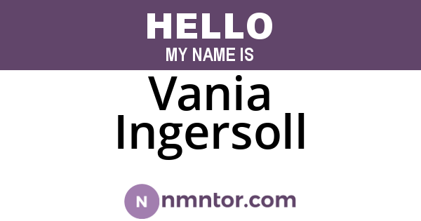 Vania Ingersoll
