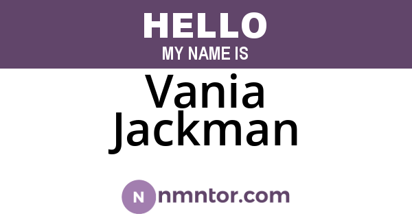 Vania Jackman