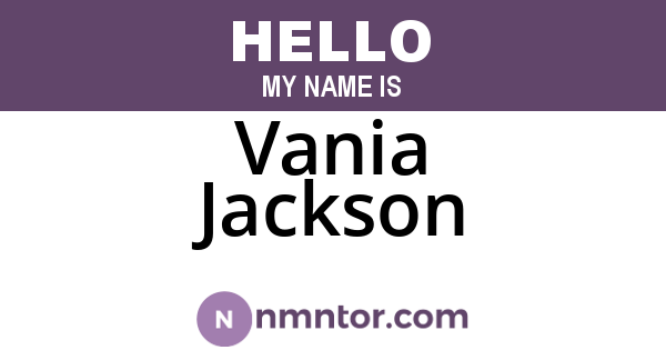 Vania Jackson