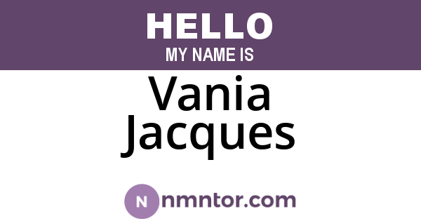 Vania Jacques