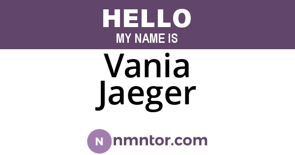 Vania Jaeger